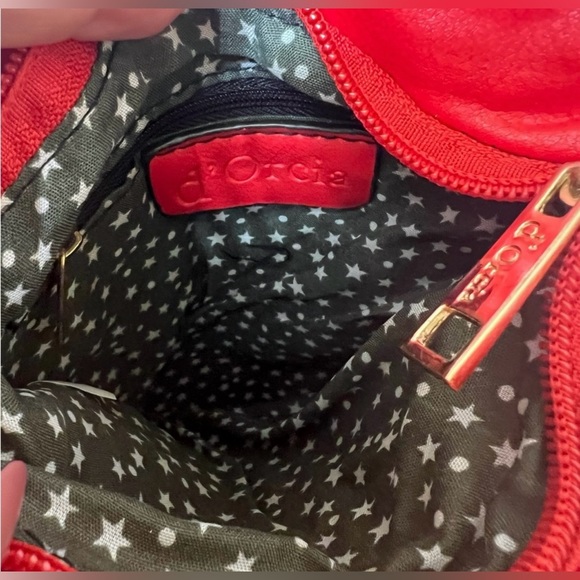 3/$10 D’ORCIA - RED STUDDED / CRYSTAL CROSSBODY BAG - Picture 5 of 5